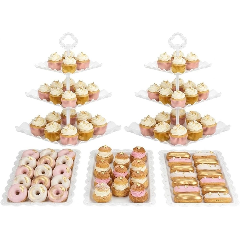Cupcake Stand Tier - 5 Piece Cake Stand Set with