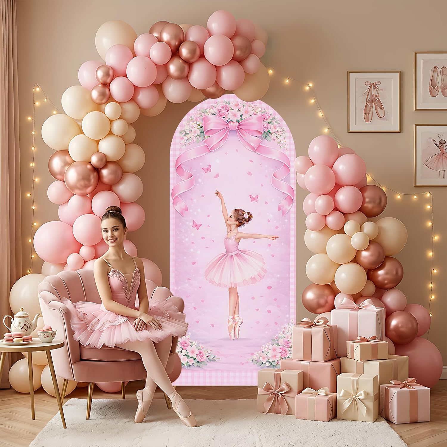 Custom 2-sided Ballerina Arch  - Dessert Table Backdrop ulasan dan harga