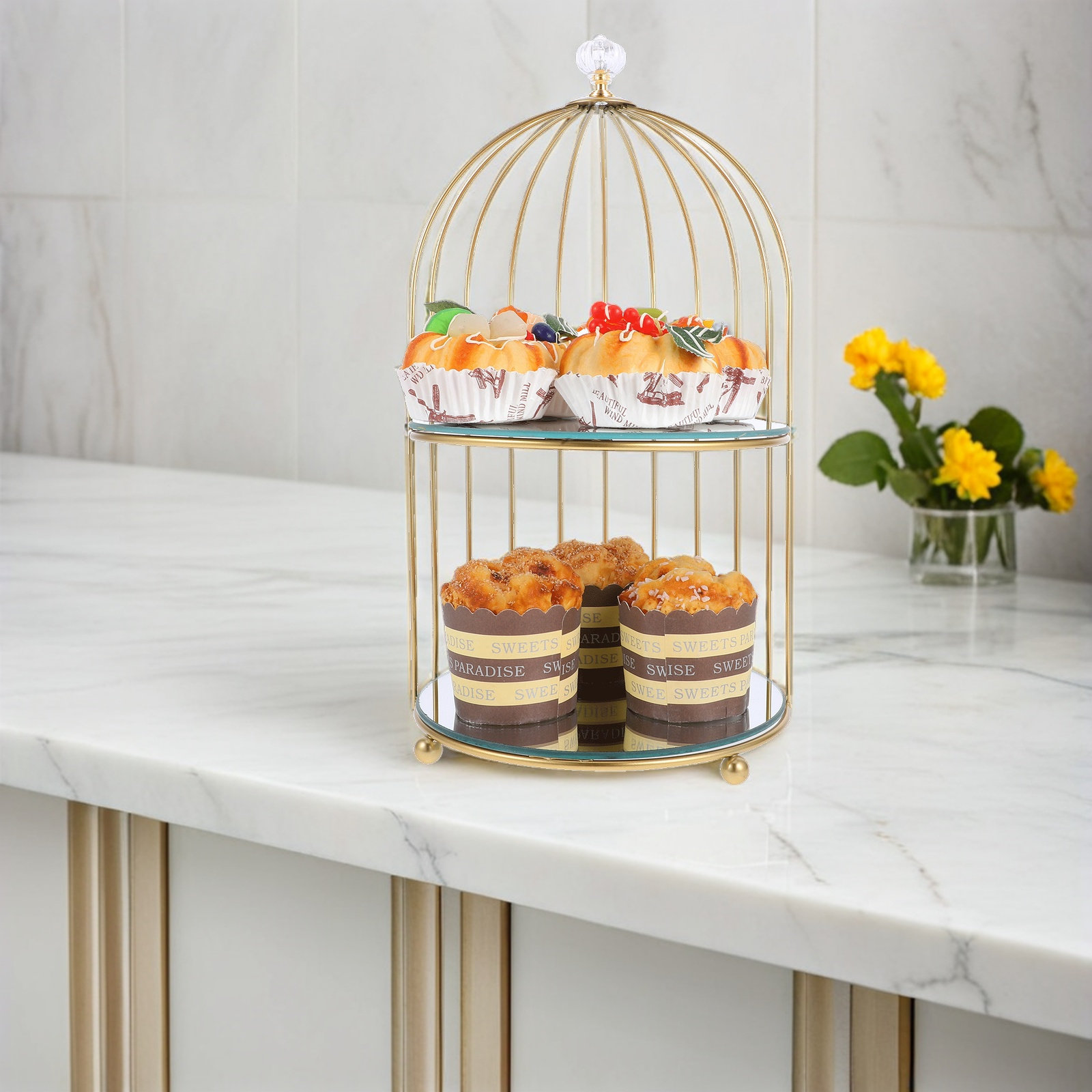 Birdcage Multi-Tier Dessert St - Cupcake Stand Tier ulasan dan harga