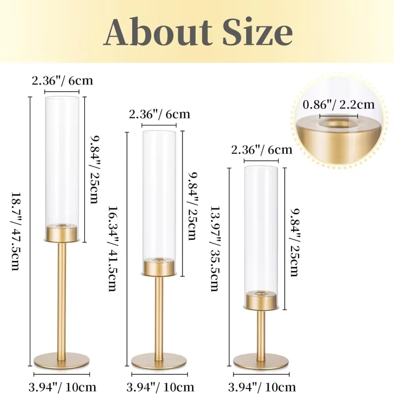 Gold Hurricane Candle Holders  - Centerpiece Stick ulasan dan harga